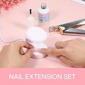 Layhou Ongles Pose Americaine, Capsule Ongle Gel, Kit Pose Americaine Ongles, 500pcs Faux Ongles avec Mini Lampe à Ongles Led