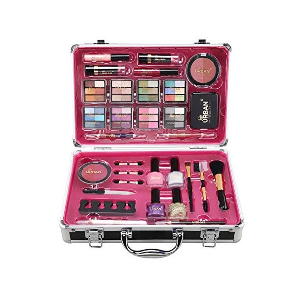 Love Urban Beauty Sets maquillage professionnel filles - Boîte maquillage avec ombres à paupières, Fard, Rouge à Lèvres, Pinc