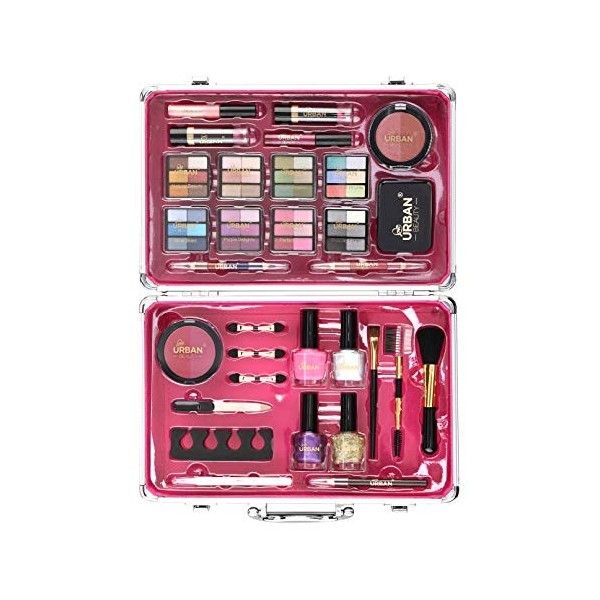 Love Urban Beauty Sets maquillage professionnel filles - Boîte maquillage avec ombres à paupières, Fard, Rouge à Lèvres, Pinc