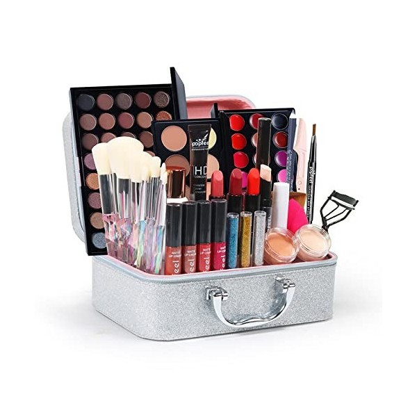 Joyeee Kit de Maquillage Complet, Coffret Maquillage Femme, Kit Maquillage Femme, Lot Maquillage avec Ombres Paupières, Rouge