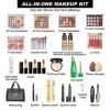 Kit de maquillage tout-en-un pour femme, kit complet de maquillage de voyage, coffret cadeau de maquillage pour femmes et fil