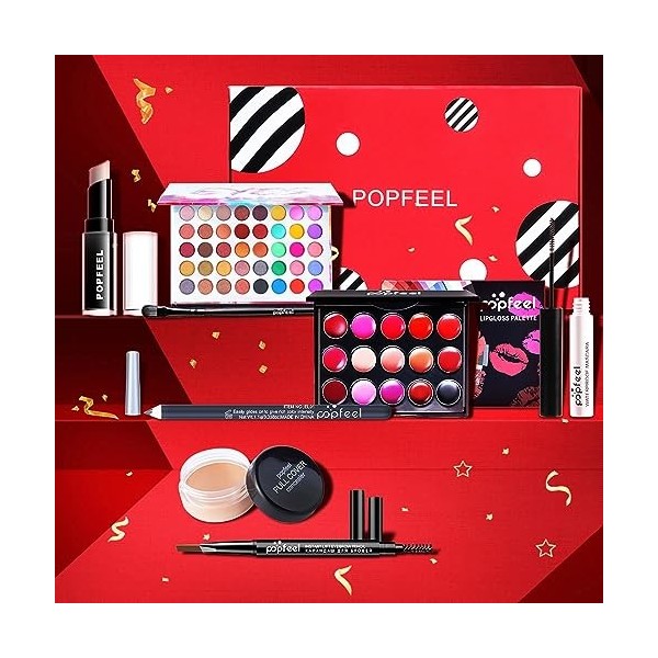 MKNZOME Coffret Maquillage Femme, Palette de Maquillage, Coffret Cosmétique, Coffret Maquillage Complet avec Fard à Paupières