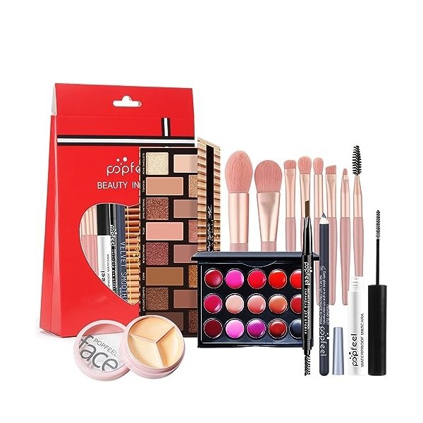 RoseFlower Kit de Maquillage Complet, Cosmetic Makeup Palette Set Cosmetics Set de Maquillage avec Fond de teint, correcteur,