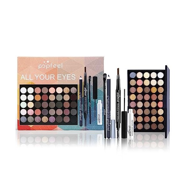 WishesMar Ensemble de Maquillage Tout-en-un Set de Cosmétique Complet pour Yeux Visage Lèvres - Makeup Kit avec Ombre à Paupi