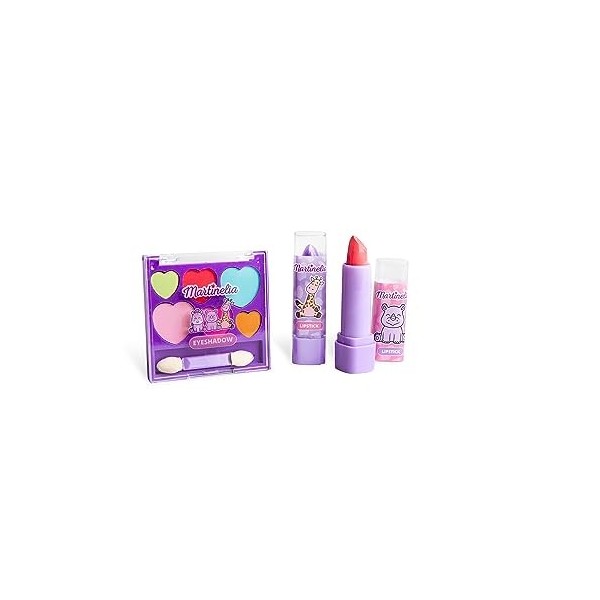 Martinelia Kit de Maquillage Enfant My Best Friends - Coffret Maquillage Fille : 2 Rouges À Lèvres, Palette Fards À Paupières