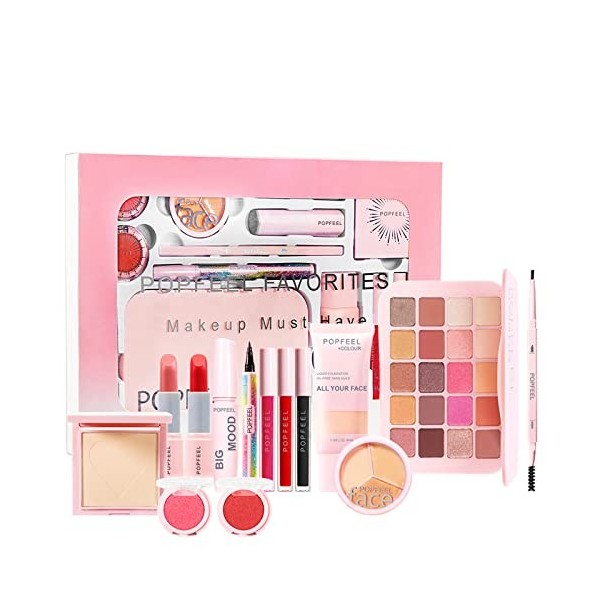 FantasyDay Kit de Maquillage Complet Coffret Ensemble-cadeau de Maquillage Xmas Makeup Gift Set avec Ombres Paupière, Rouge à