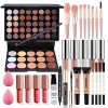 CHSEEO Kit de Maquillage Complet, Palette de Maquillage Cosmétique Coffret Cadeau Maquillage Mallette avec Rouge à Lèvres Pin