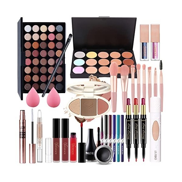 FantasyDay Kit de Maquillage Complet Coffret Ensemble-cadeau de Maquillage Xmas Makeup Gift Set avec Ombres Paupière, Rouge à