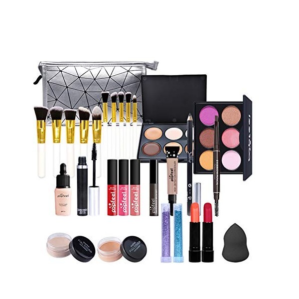 CHSEEA Kit de Maquillage Complet, Coffret Cadeau Coffrets Maquillage Trousse de Maquillage Palette de Maquillage Fards à Paup