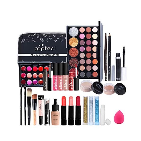 CHSEEA Kit de Maquillage Complet, Coffret Cadeau Coffrets Maquillage Trousse de Maquillage Palette de Maquillage Fards à Paup