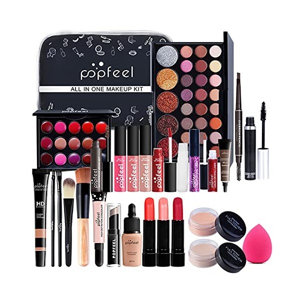 CHSEEA Kit de Maquillage Fard à Paupière Yeux Maquillage, Coffret Cadeau Coffret Maquillage Mallette de Maquillage Set de Maq...