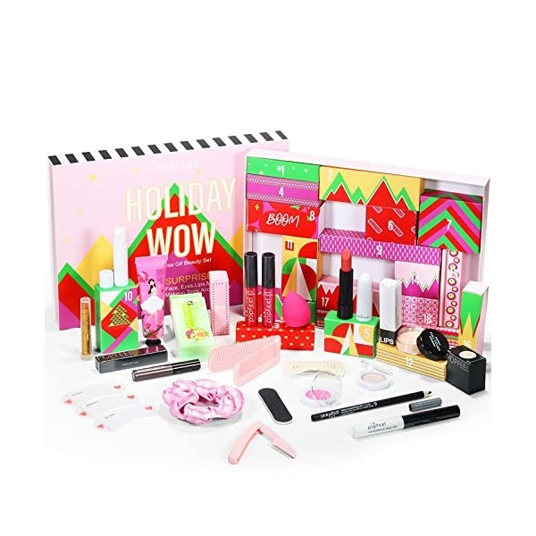 CkFyahp Ensemble cadeau de maquillage 20 pièces tout-en-un,Calendrier de lAvent 2022,Kit complet de maquillage professionnel