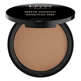 NYX Professional Makeup Poudre Compacte Bronzante Corps et Visage Matte Bronzer, Sans Reflets, Medium & Poudre de Finition Co