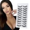 Faux Cils Naturel court 3d Faux Cils Doux 10 paires Réutilisable Cat Eye Fake Lashes Waterproof les faux cils Wispy Eye Lashe