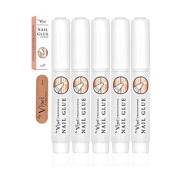 2g x 2 COLLE EXTRA FORTE POUR ONGLES avec LIME DE PRÉPARATION GRATUITS Adhésion et séchage instantanés, De qualité profession