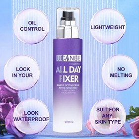 UCANBE Spray Fixateur de Maquillage Longue Durée - Fixateur Maquillage Spray Mat Transparent - Setting Spray Contrôle de Lhu