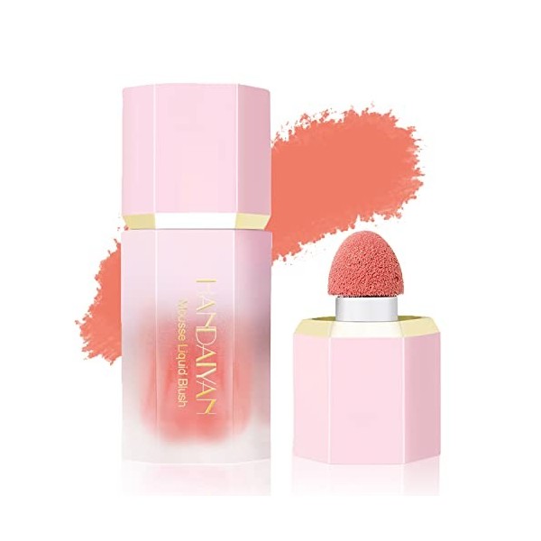 Gl turelifes Cream Liquid blush Cosmetics, blush à coussin dair pour les joues, haute pigmentation, sans poids, mousse de ve