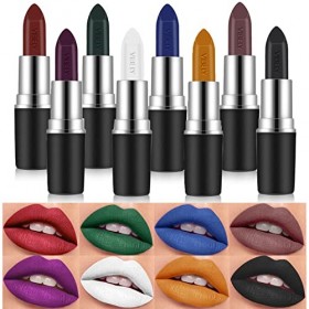 8 Couleur Set Rouge à Lèvres Mat, mat rouge à lèvres nude ensemble velouté longue durée antiadhésif tasse,Longue Tenue Waterp