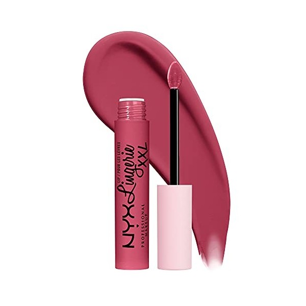 NYX Professional Makeup Rouge à Lèvres Liquide Mat Lip Lingerie XXL, Longue Tenue, Formule Vegan, Sans transfert, Teinte : Pu