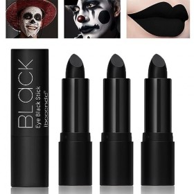 3 Pcs Mat Velours Noir Ensemble de Rouge à lèvres, Millésime Bâton à lèvres Black Lipstick Lip Stain Vampire vif pour les lèv