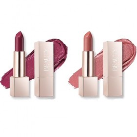 Beauty Searcher Rouge à lèvres à léclat métallique, rouge à lèvres à fort impact avec formule crémeuse hydratante, rouge à l