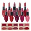 Rose Flower Rouge à Lèvres Liquide,6 Pcs Set Rouge à Lèvres Liquide Nude,Matte Liquid Lip Colour,ongue Tenue Waterproof Liqui