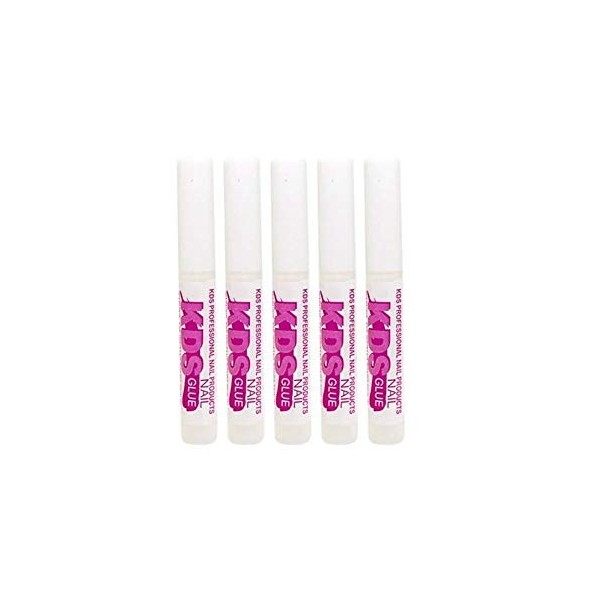 KDS Lot de 5 colles adhésives pour ongles en acrylique 15 g