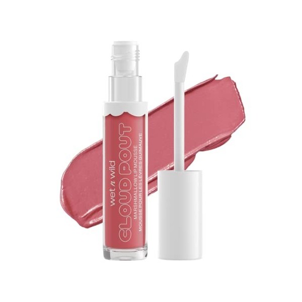 wet n wild, Mousse à Lèvres Cloud Pout Marshmallow, Rouge à Lèvres Liquide Mat, Formule Non Desséchante et Longue Durée, avec