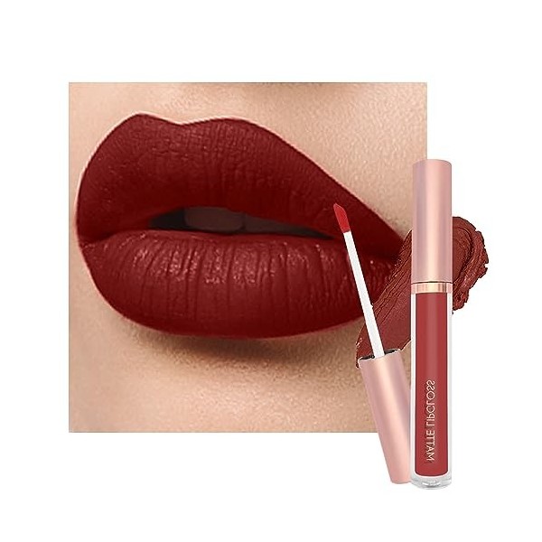 Neteson Lot Rouge a Levre Mat Longue Tenue Rouge à Lèvres Sans Transfert Liquide Lip Gloss à Lèvres Repulpant Waterproof Bril