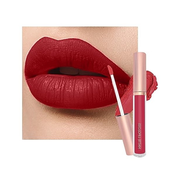 Neteson Lot Rouge a Levre Mat Longue Tenue Rouge à Lèvres Sans Transfert Liquide Lip Gloss à Lèvres Repulpant Waterproof Bril