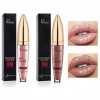 Brillant à Lèvres 2 Bâtons Gloss Pailleté Rouge A Levre Waterproof Longue Tenue Rouge A Levre Pailleté Brillant à Lèvres Pail