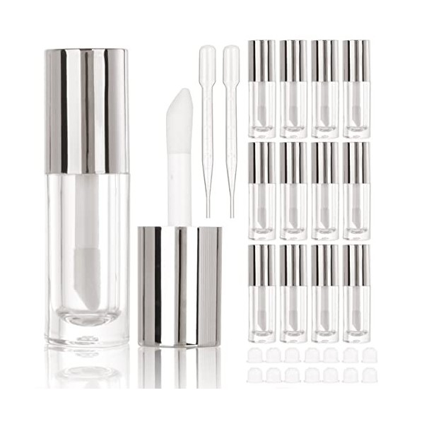 COSIDEA Lot de 14 tubes vides pour gloss à lèvres 6 ml noir 