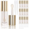 COSIDEA Lot de 14 tubes de gloss à lèvres vides dorés de 6 ml avec baguette épaisse