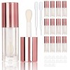 COSIDEA Lot de 14 tubes de gloss à lèvres vides dorés de 6 ml avec baguette épaisse