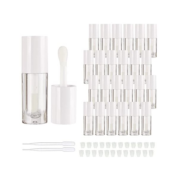 COSIDEA Lot de 14 tubes de gloss à lèvres vides dorés de 6 ml avec baguette épaisse