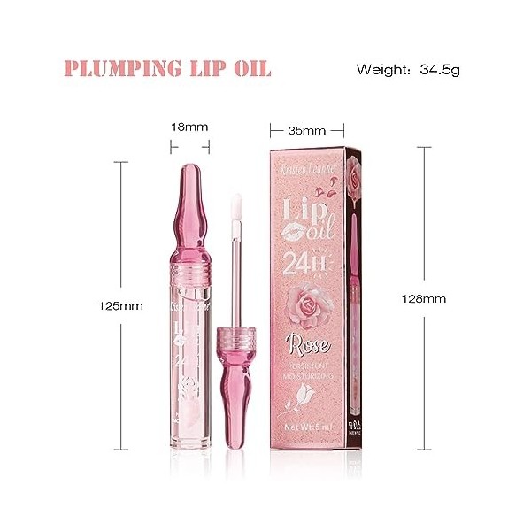 Mikabila 2pcs Natural Lip Plumper Gloss Filler,Baume à Lèvres Repulpant Traitement, Rehausser la Lèvre Complète,pour entièrem