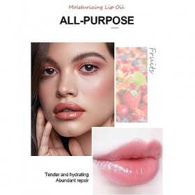 4 Couleurs Fruit Lip Oil Lip Gloss Brillant à LèVres à Bille Aux Fruits, Brillant à LèVres Transparent, Rouge à LèVres Liquid
