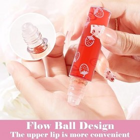 Fruity Roll On Lip Gloss, Baume À Lèvres, 4 Pièces Huile À Lèvres Transparente Incolore, Rouge à lèvres Liquide Brillant Hydr