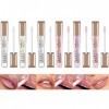 Joyeee Brillant à Lèvres Repulpant, 6Pcs Hydratant Hydratant Lip Glow Oil Soin des Lèvres Longue Durée Imperméable Teinté Rou