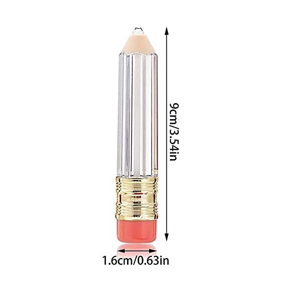 Lot de 6 tubes vides en forme de crayon pour gloss à lèvres - Mini conteneurs portables pour femme et fille - Rose et blanc