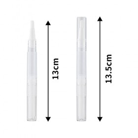 Lot de 3 stylos à bille vides transparents - 3 ml - Rechargeable avec pointe pinceau - Pour cosmétiques, gloss à lèvres, huil