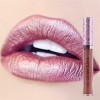 Gloss à lèvres liquide métallique diamant rose scintillant brillant à lèvres anti-adhésif longue durée waterproof rose pour b