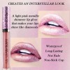 Gloss à lèvres liquide métallique diamant rose scintillant brillant à lèvres anti-adhésif longue durée waterproof rose pour b