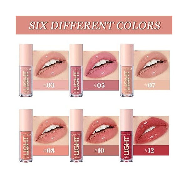 Lip Gloss Set Lip Oil 7 Pièces Lip Glow Oil Gloss Repulpant Levres Huile a Levre Lip Plumper Brillant à Lèvres Lip Maximizer 