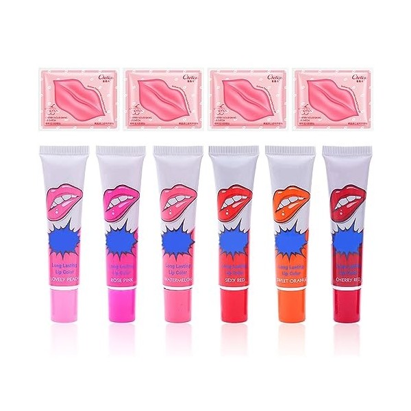 UYDF 6 Colours Brillo de Labios Despegable Women Easy Peel Off Lip Gloss Waterproof Long Lasting Lápiz Labial Tear Pull de La