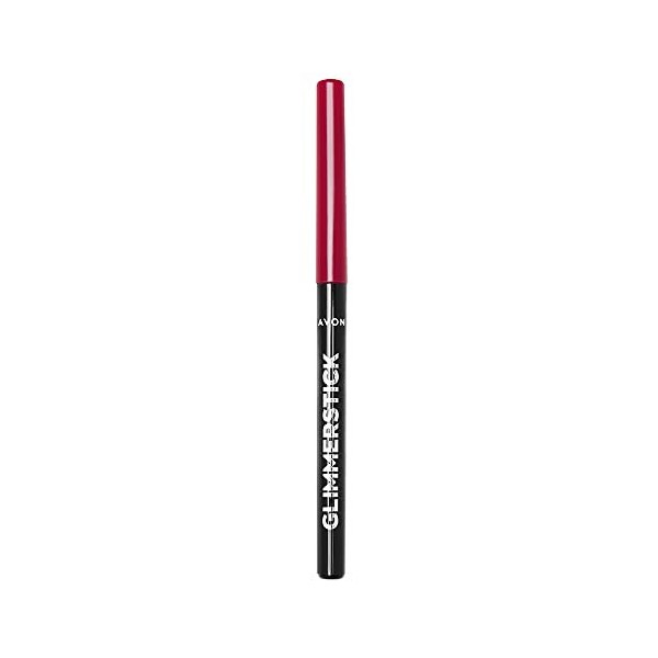 Avon Glimmerstick Crayon à lèvres True Red, infusé avec de la vitamine E pour une application lisse et des lèvres définies