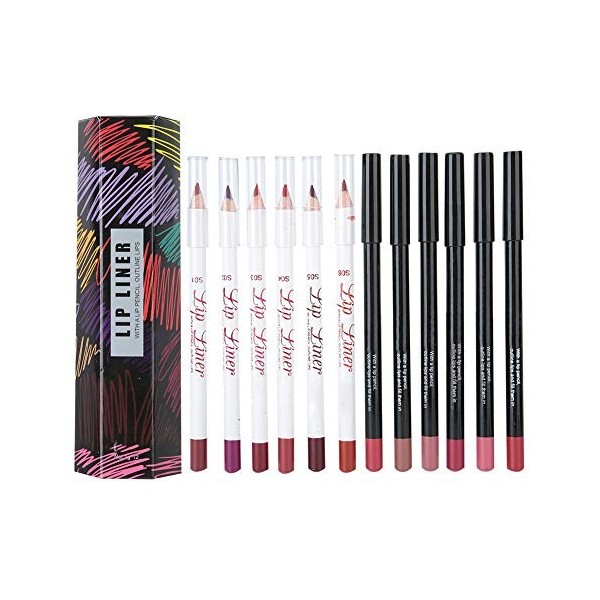 Matte Lip Liner, 12 ColorsWaterproof Rouge à Lèvres Longue Durée Sexy Lip Liner Crayon Maquillage Cosmétique Beauté