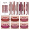 RoseFlower 12 couleurs Crayon Lipstick Lipliner Set, Non-Stick Cup Matte Lipstick Pen Imperméable à l’eau Longue Durée Velvet