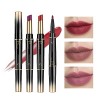 RoseFlower 12 couleurs Crayon Lipstick Lipliner Set, Non-Stick Cup Matte Lipstick Pen Imperméable à l’eau Longue Durée Velvet