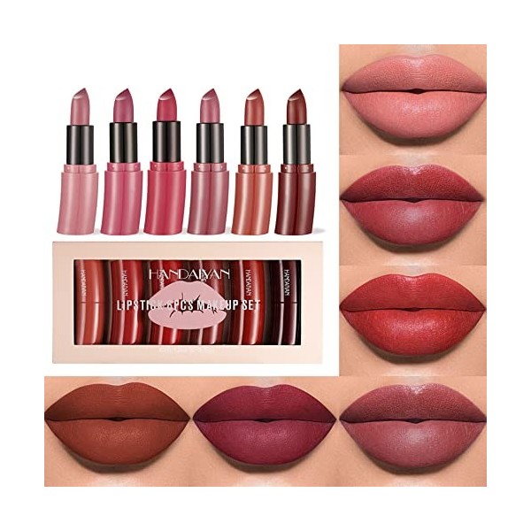 RoseFlower 12 couleurs Crayon Lipstick Lipliner Set, Non-Stick Cup Matte Lipstick Pen Imperméable à l’eau Longue Durée Velvet